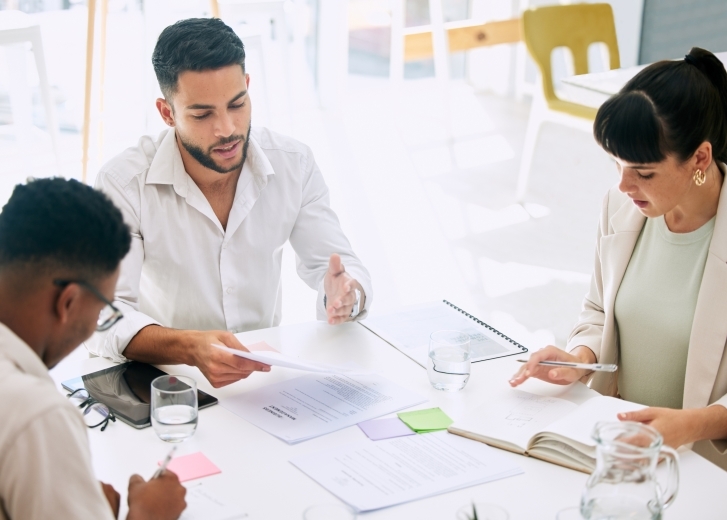 business people talking
